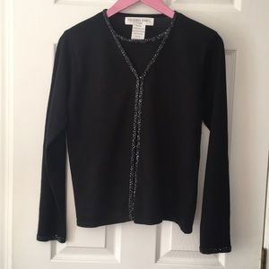 Vintage Victoria Jones Black Sweater with Beaded Accents